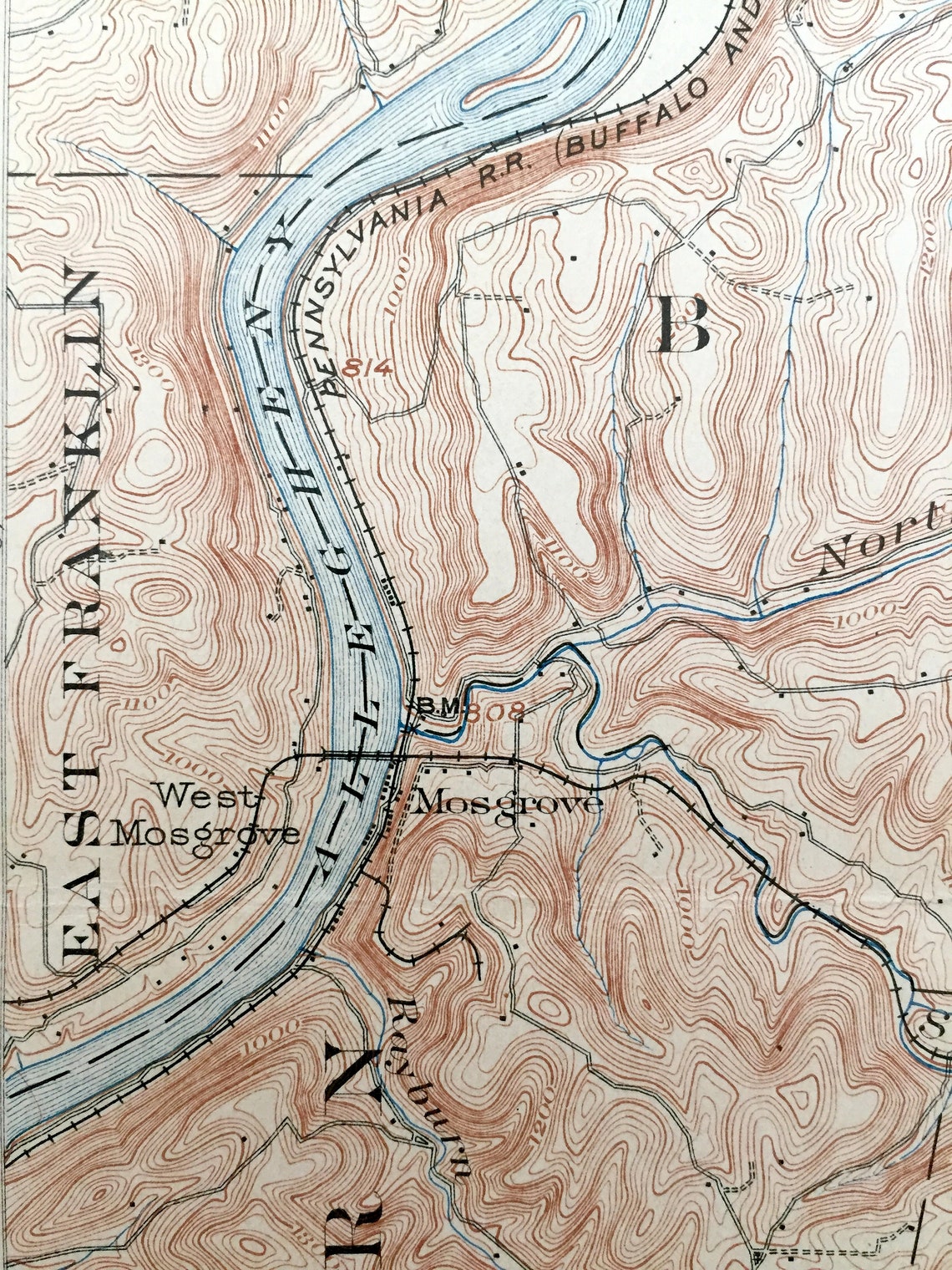 Antique Rural Valley Pennsylvania 1903 US Geological Survey Etsy