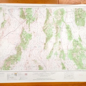 Antieke Lund, Nevada 1956 US Geological Survey Topographic Map – Pioche, Currant, Minerva, Shoshone, Humboldt National Forest Lake Valley NV