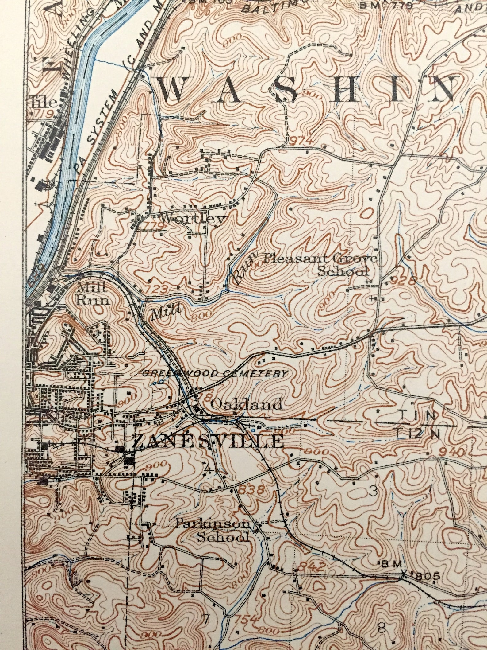 Antique Philo Ohio 1910 US Geological Survey Topographic Map Etsy