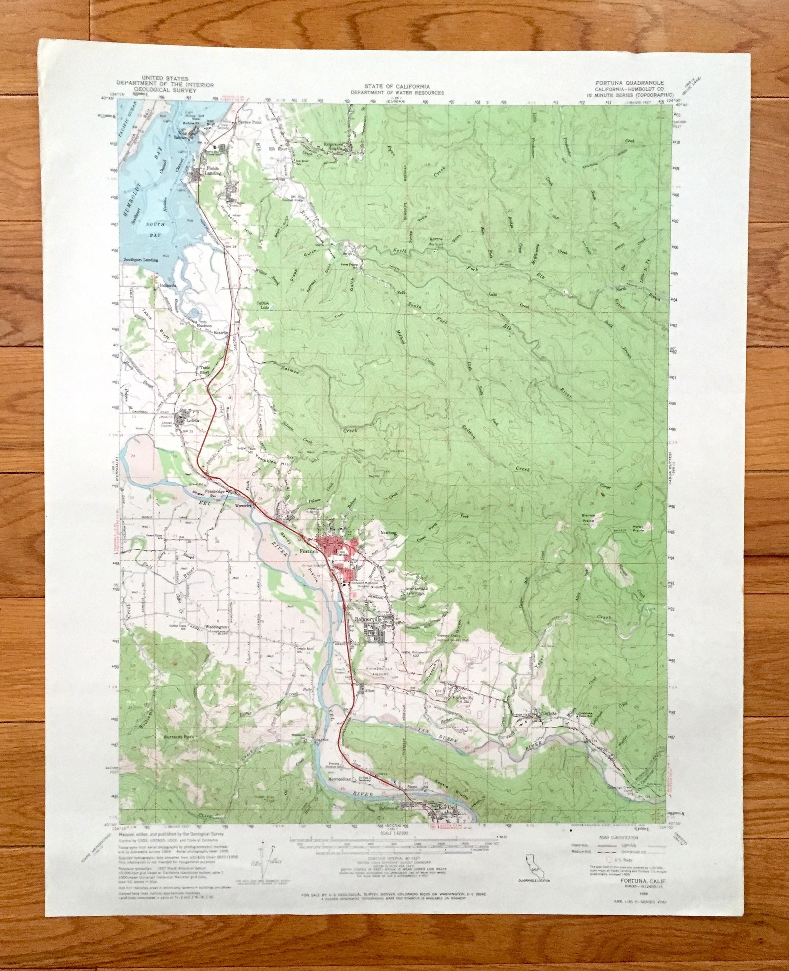 Antique Fortuna California 1959 US Geological Survey Etsy