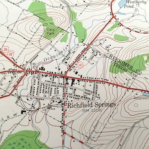 Antique Richfield Springs, New York 1943 US Geological Survey ...