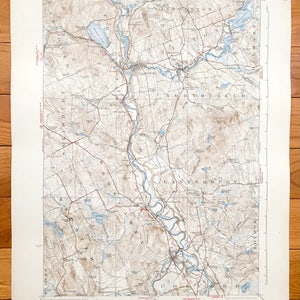Antike Penacook, New Hampshire 1927 US Geological Survey Topographische Karte – Northfield, Tilton, Salisbury, Boscawen, Concord, Canterbury NH