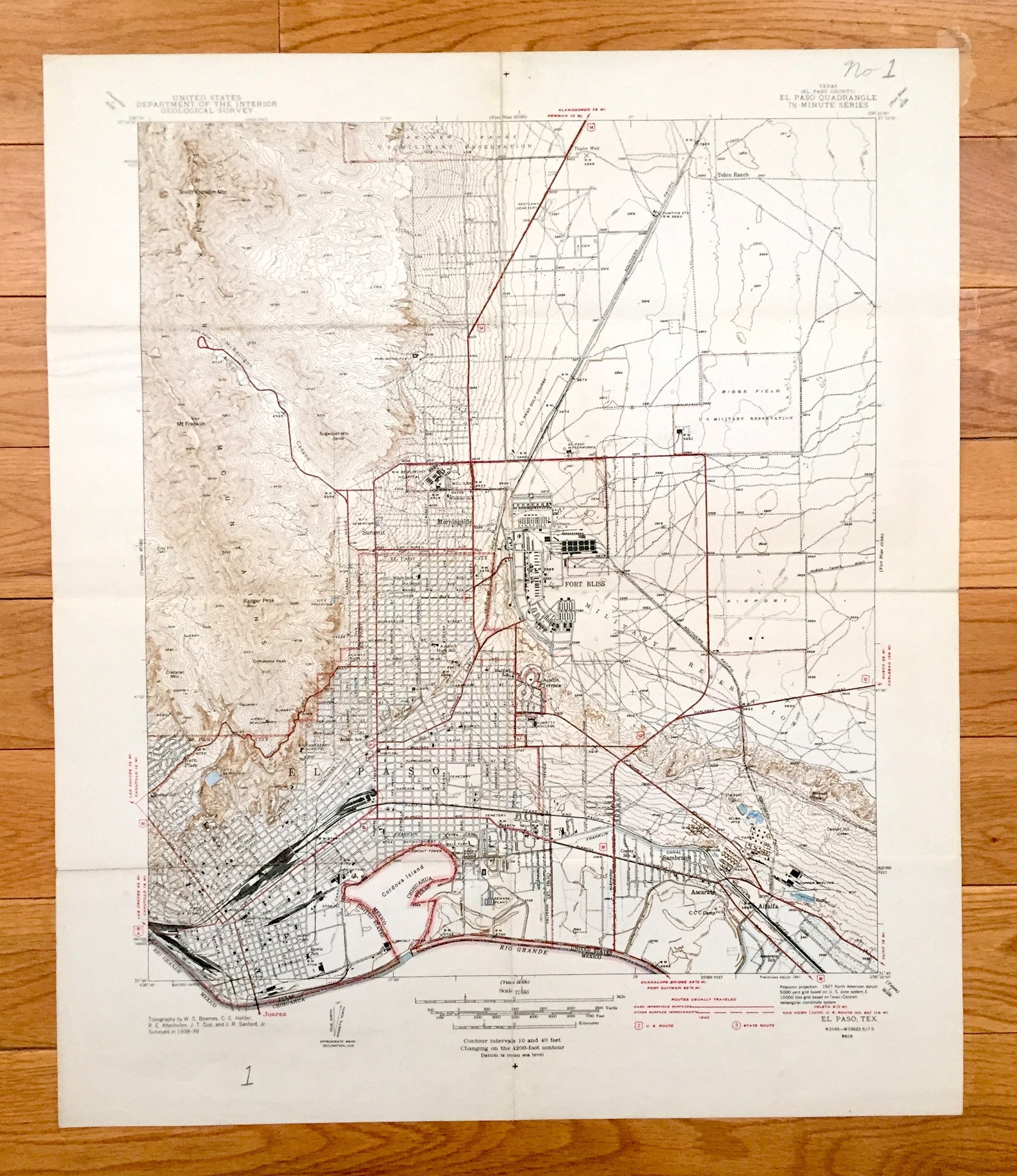 Family items for sale in lubbock, texas Antique El Paso Texas 1941 US Geological Survey Topographic | Etsy