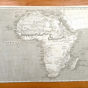 Carte antique de l’Afrique des années 1800 de l’Atlas - Egypte, Éthiopie, Maroc, Désert du Sahara, Kenya, Mozambique, Congo, Sénégal, Gambie, Ghana, Sud