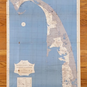 Antike Cape Cod, Massachusetts 1976 Landkarte - The Butterkeitrwell Corp – Provinztown, Wellfleet, Truro, Eastham, Barnstable County, MA