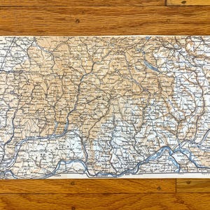 Antique 1911 Baden-Württemberg, Germany Map from Baedekers Guide Atlas – Basel, Switzerland, Stauffen, Loeffingen, Bonndorf, Thiengen, Zell