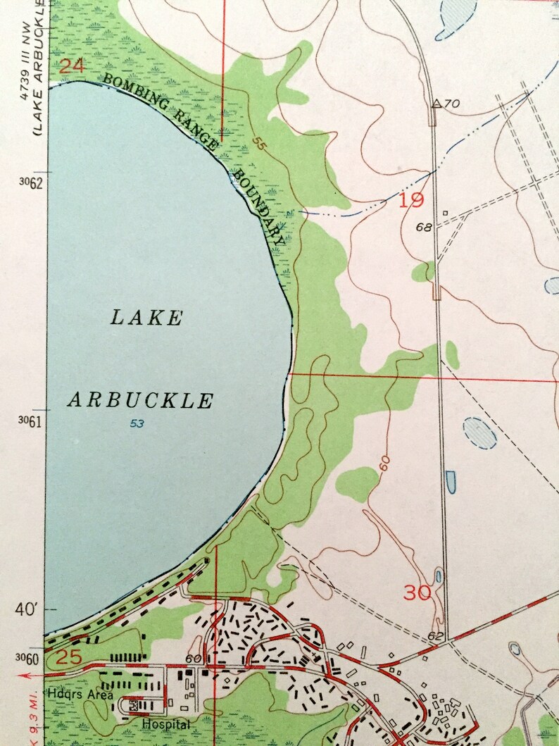 Antique Lake Arbuckle NE Florida 1952 US Geological Survey Etsy