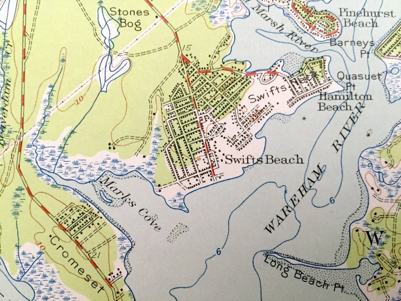 Antique Buzzards Bay Massachusetts 1953 US Geological Survey Etsy