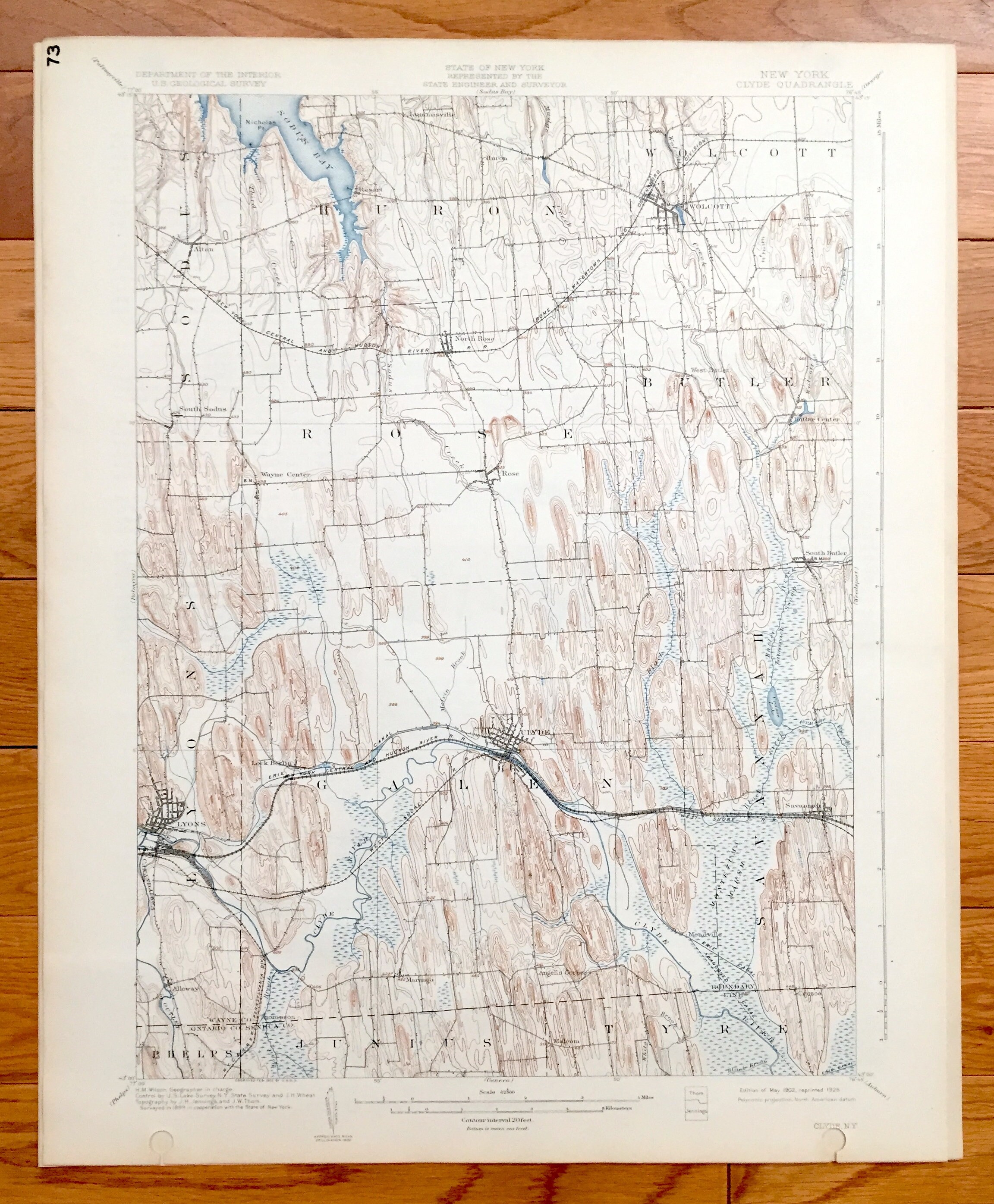 Antique Clyde New York 1902 US Geological Survey Topographic Etsy Israel