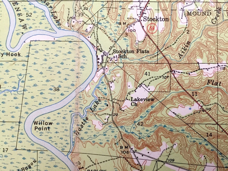 Antique Bay Alabama 1941 US Geological Survey Etsy