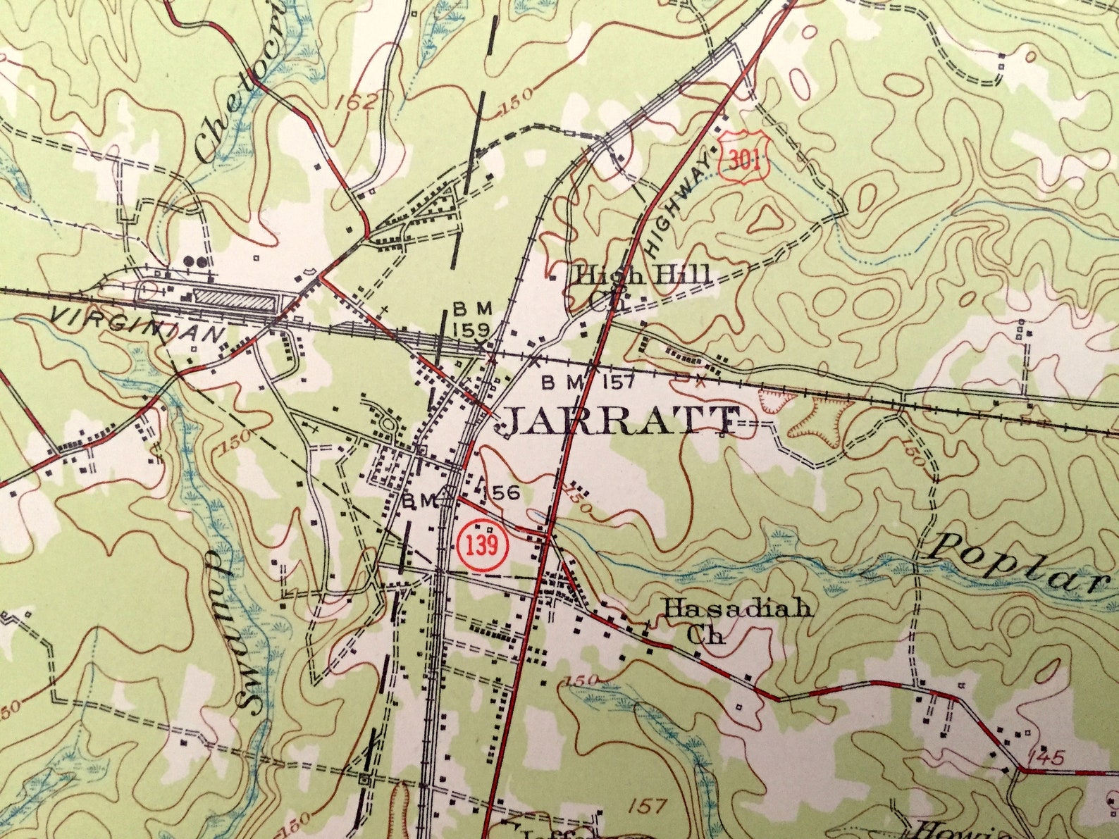 Antique Jarratt Virginia 1951 US Geological Survey Etsy