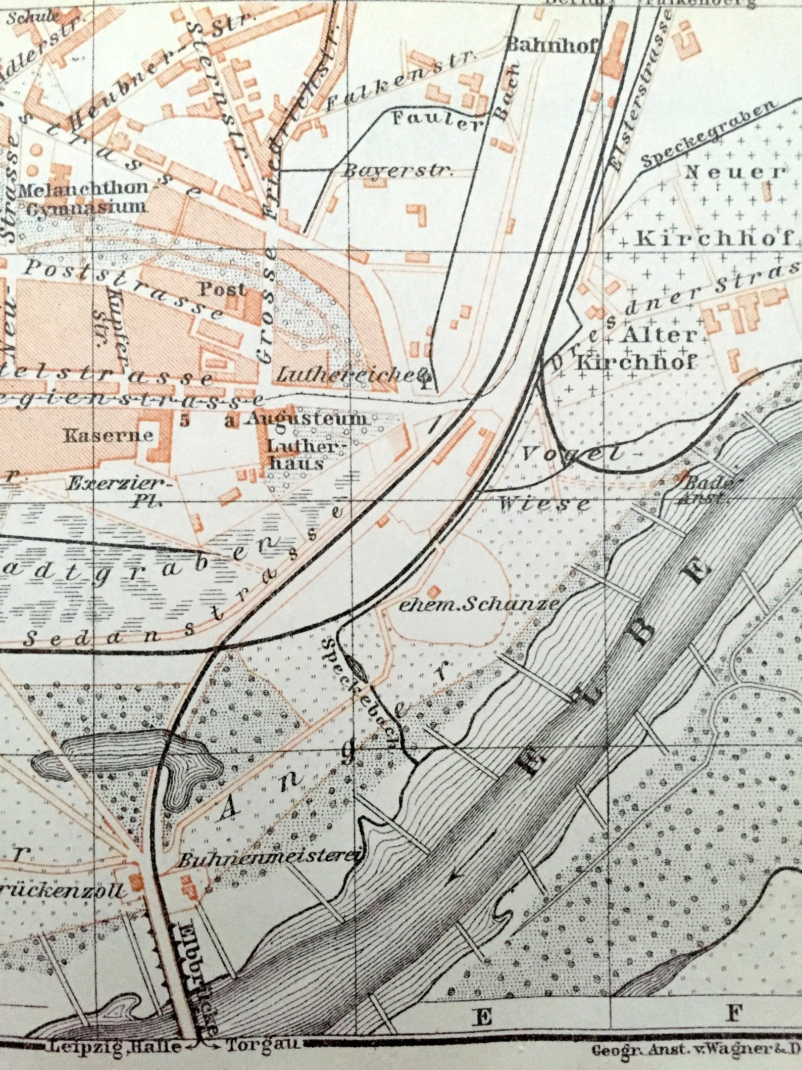 Antique 1925 Wittenberg Germany Map From Baedekers Guide Etsy