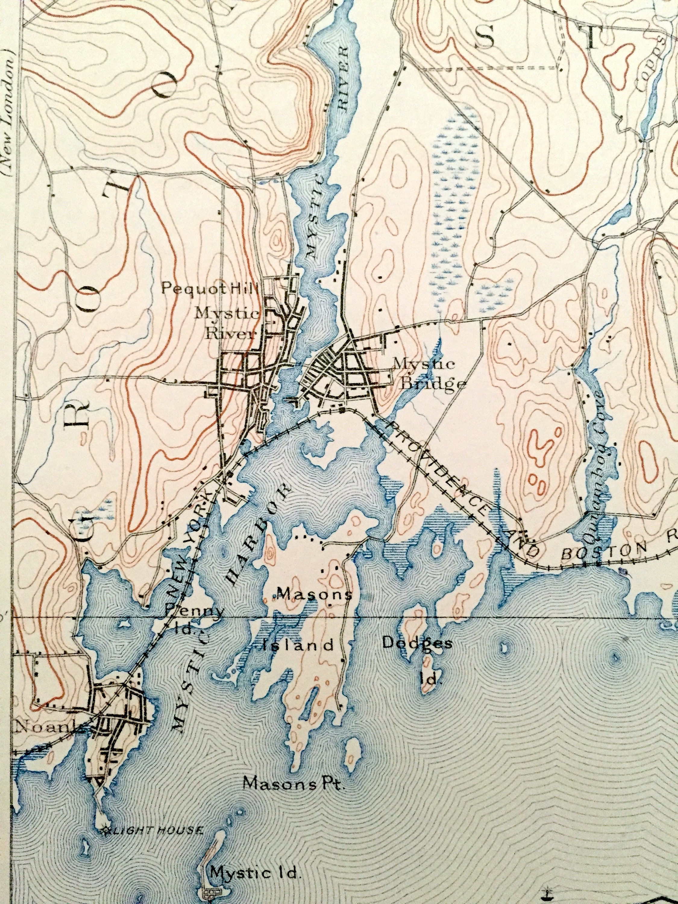 Antique Westerly Rhode Island 1893 US Geological Survey Etsy