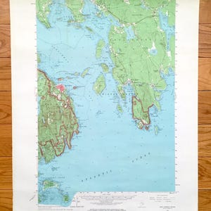 Antike Bar Hafen, Maine 1956 US Geologische Dienst Topographische Karte - Mount Desert Island, Frenchman Bay, Winter Hafen, Gouldsboro, Eden ME