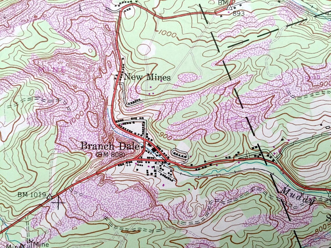 Antique Minersville Pennsylvania 1955 US Geological Survey  Etsy