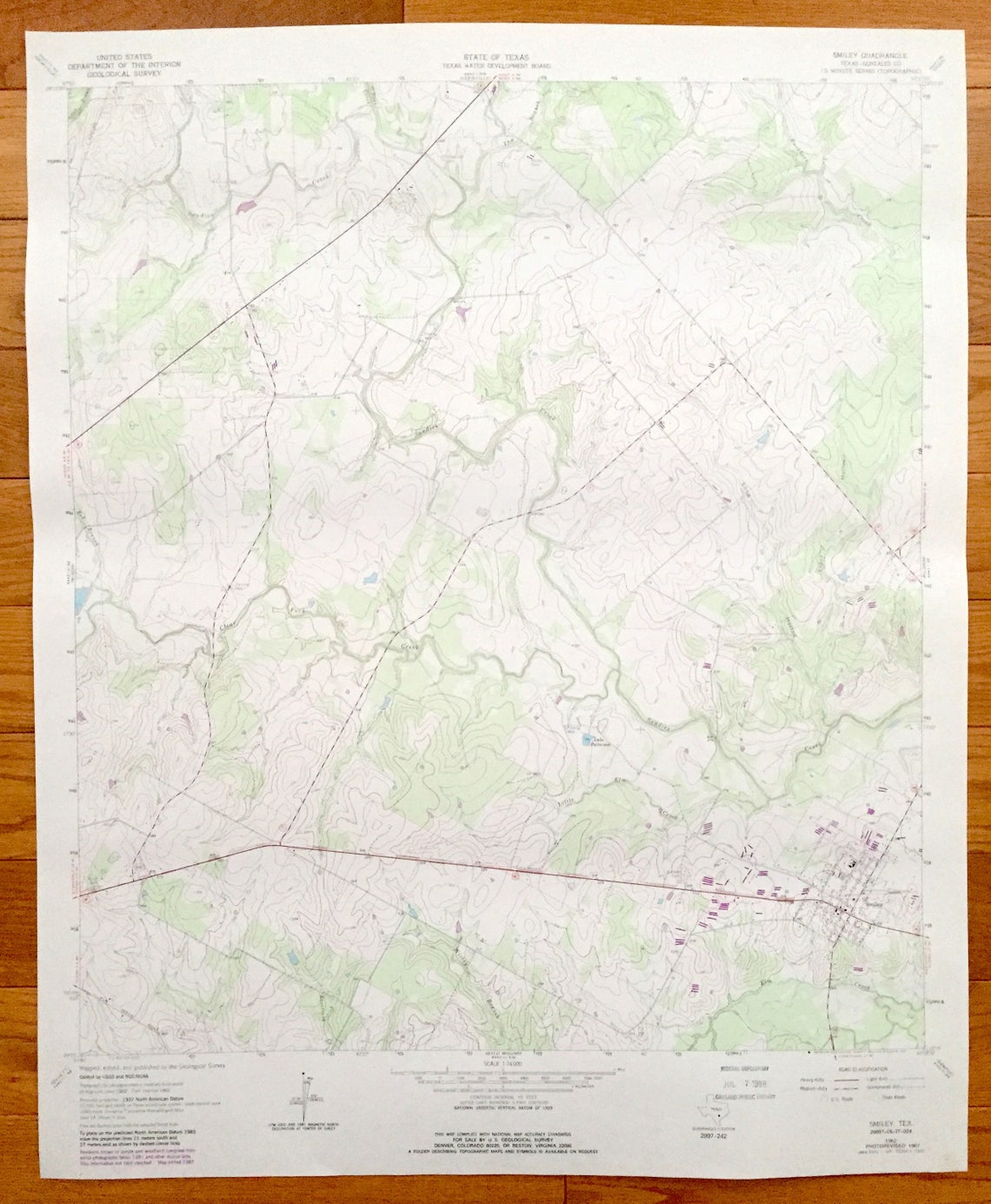 Antique Smiley Texas 1962 US Geological Survey Topographic Etsy