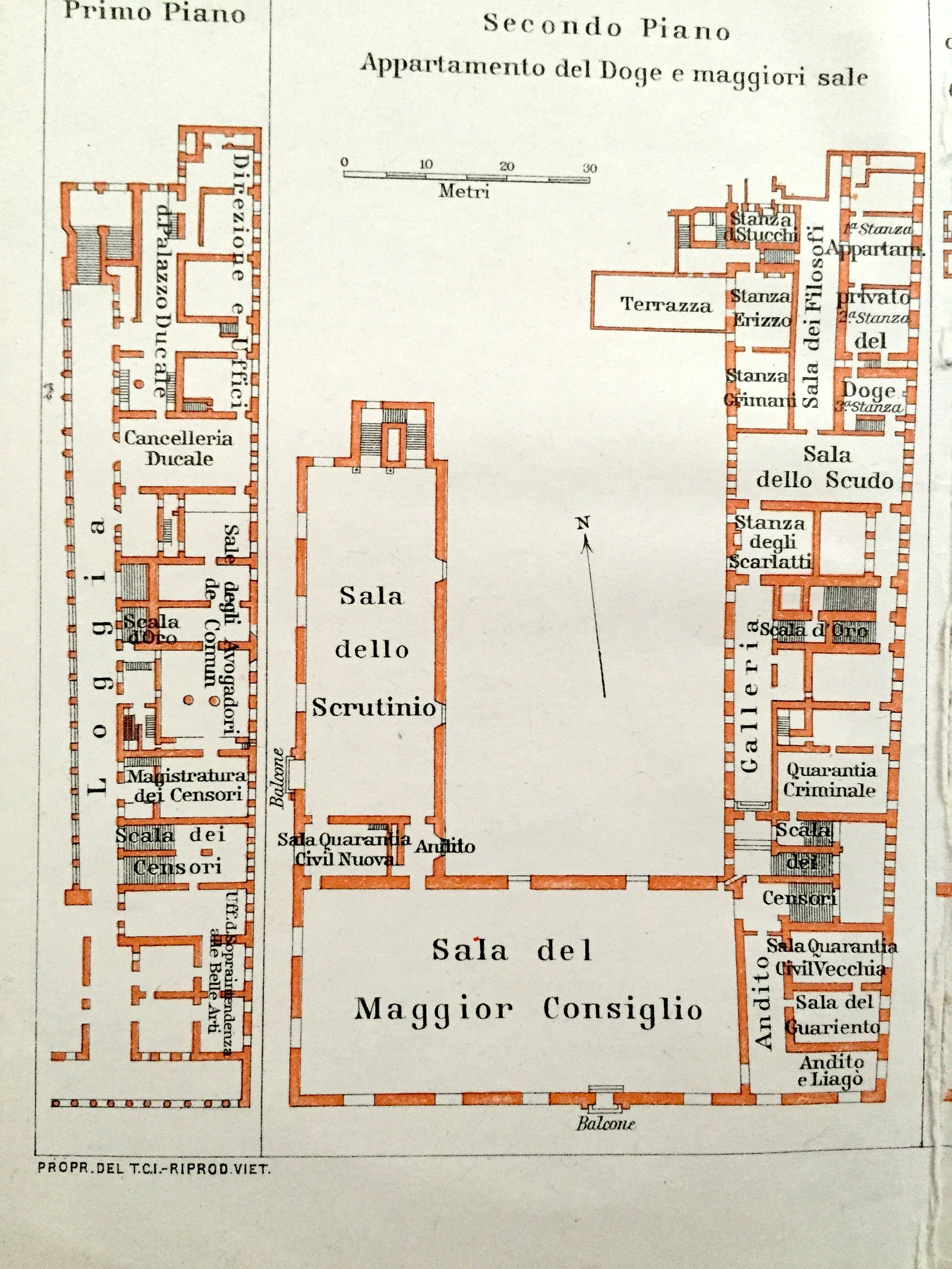 Antique 1937 Doge's Palace Venice Italy Floor Plan from Etsy