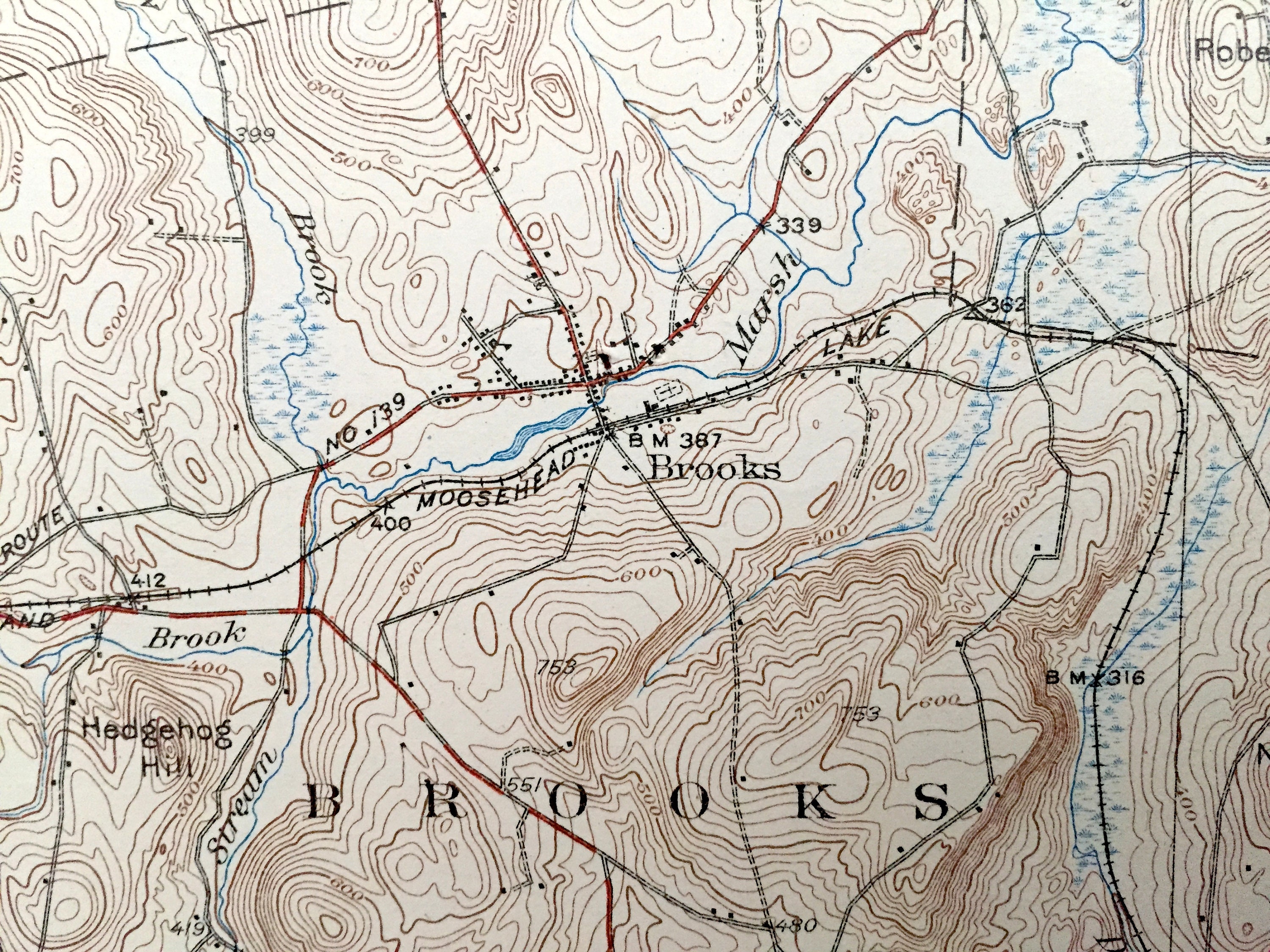 Antique Brooks Maine 1932 US Geological Survey Topographic Etsy