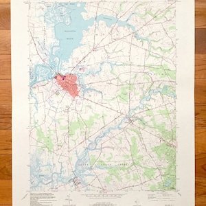 Antique Salem, New Jersey Carte topographique de l’US Geological Survey de 1948 – Comté de Salem, Mannington, Elsinboro, Quinton, Alloway, Peyton, NJ