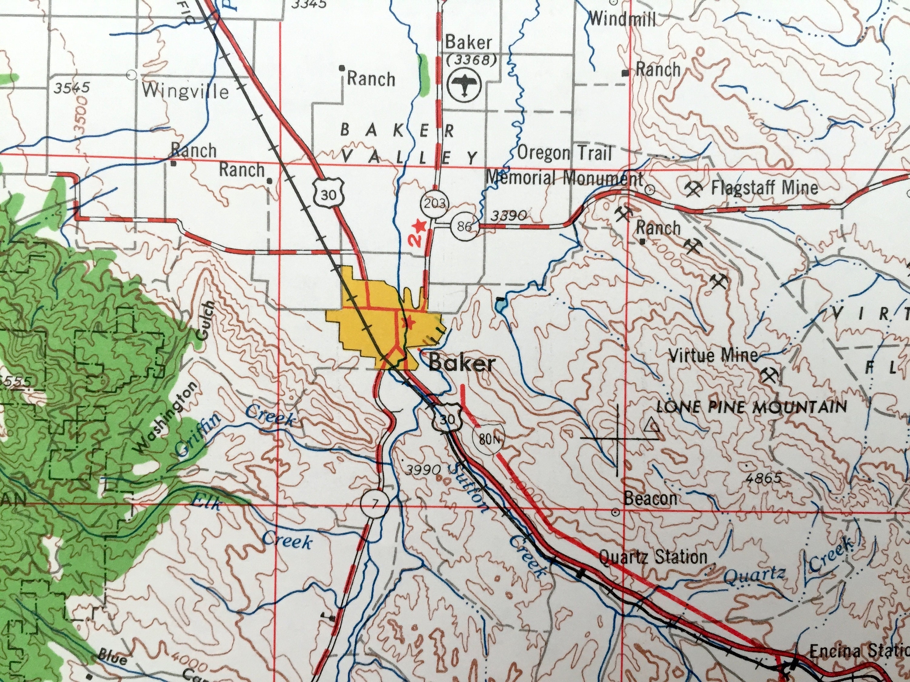 Antique Baker Oregon 1955 US Geological Survey Carte Etsy