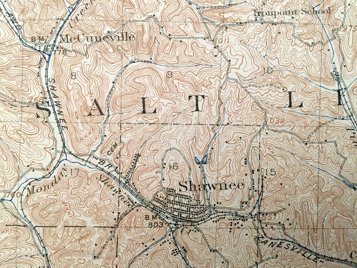 Antique New Lexington Ohio 1911 US Geological Survey Etsy