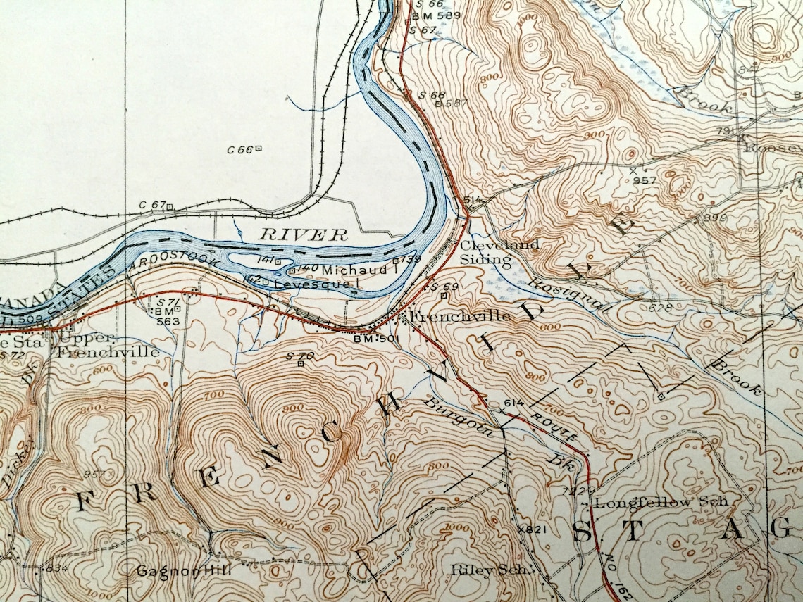 Antique Frenchville Maine 1935 US Geological Survey Etsy