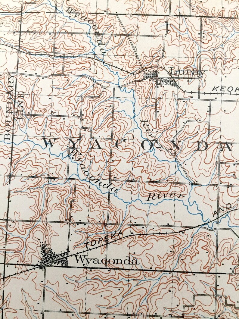 Antique Kahoka Missouri 1903 US Geological Survey Topographic Etsy