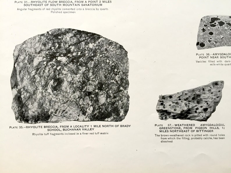Antique 1909 Gettysburg-fairfield, Pennsylvania Rock Formation ...