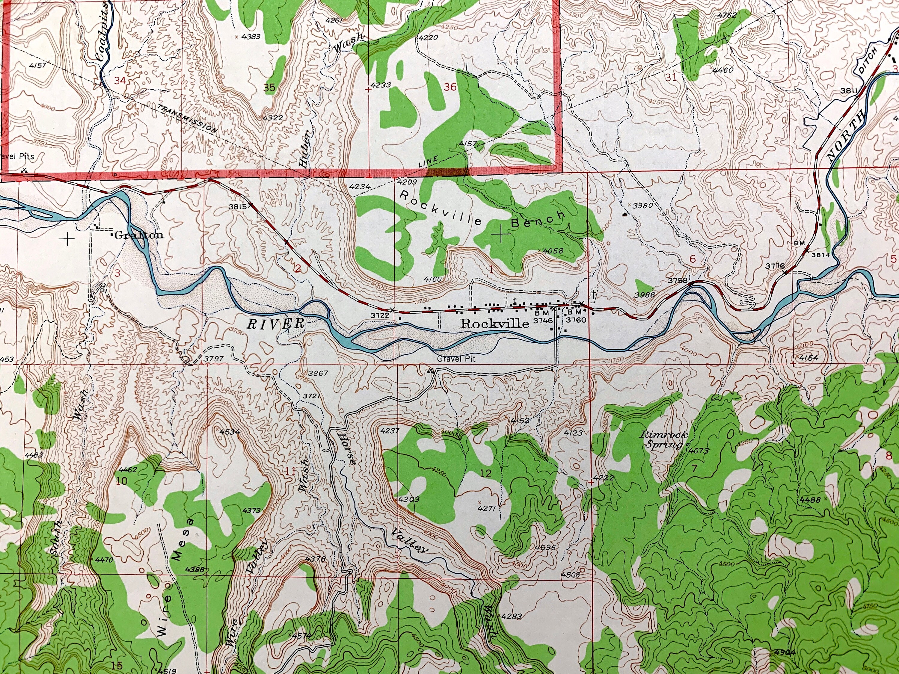 Antique Zion National Park, Utah 1957 US Geological Survey Topographic ...