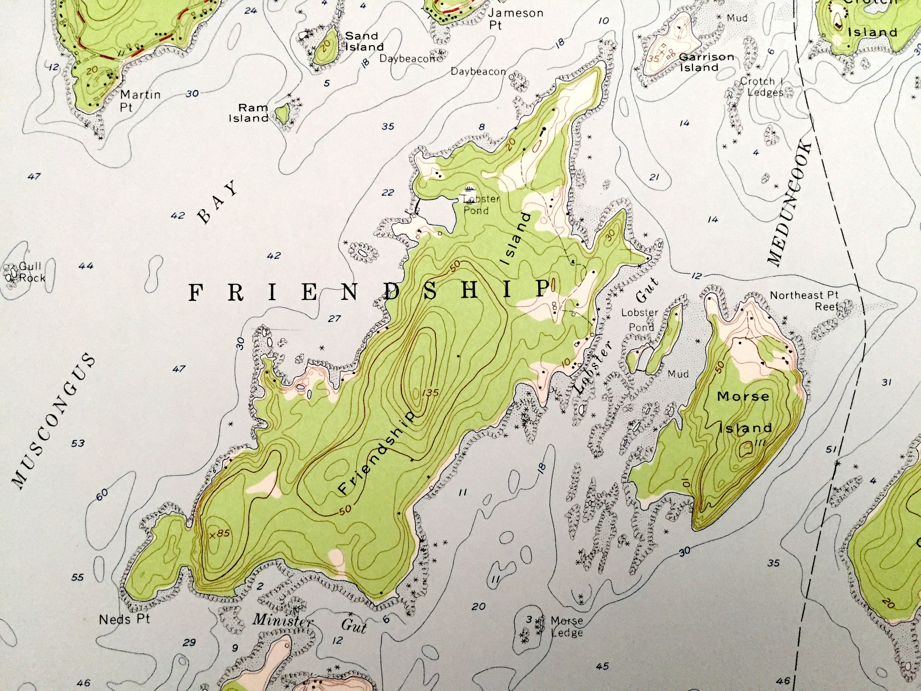 Antique Friendship Maine 1955 US Geological Survey Etsy