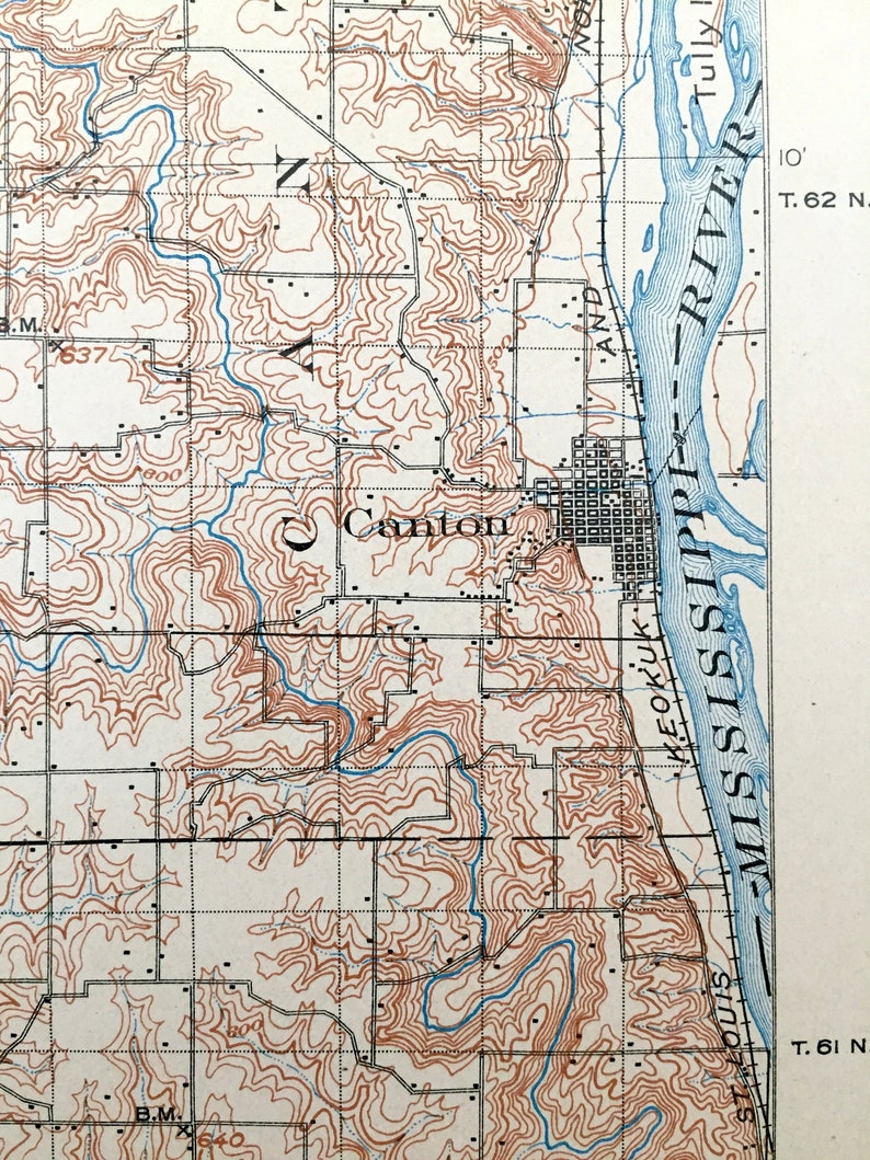 Antique Kahoka Missouri 1903 US Geological Survey Topographic Etsy