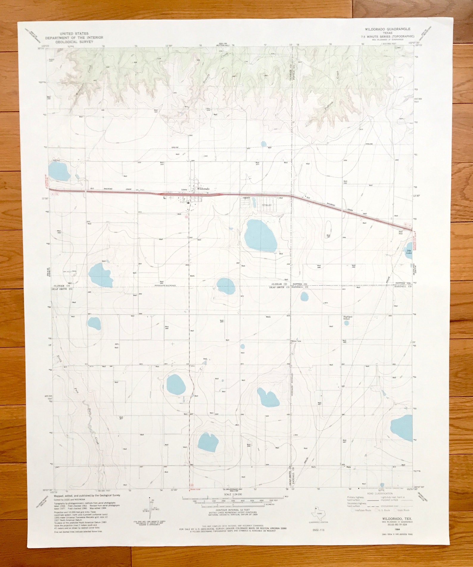 Antique Wildorado Texas 1984 US Geological Survey Topographic Etsy