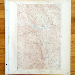 Antique Chiwaukum, Washington 1904 US Geological Survey Topographic Map – Chelan County, Wenatchee River, Entiat Mountains, Nason, Merritt