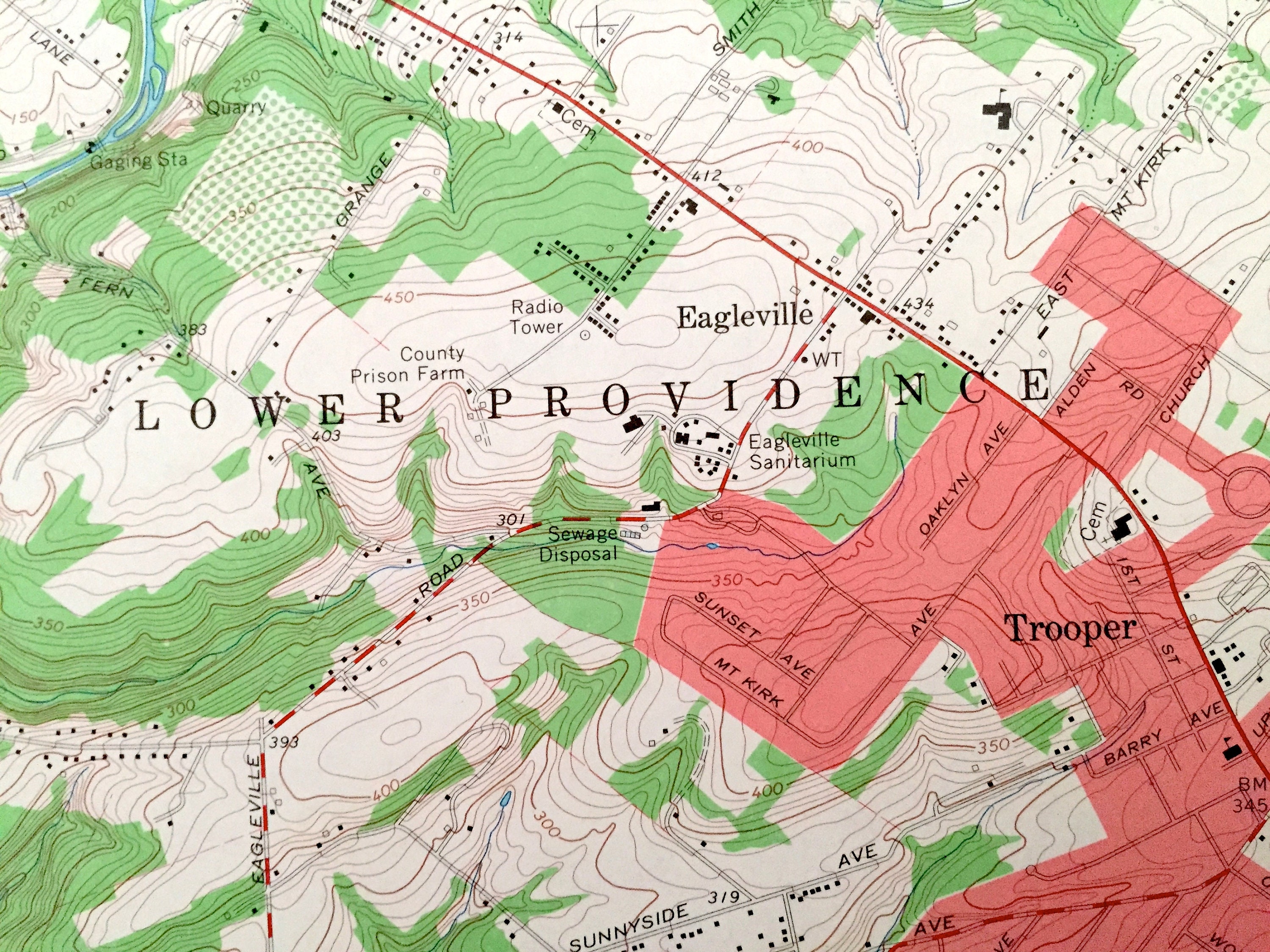 Antique Collegeville Pensilvania 1966 Us Geological Survey Etsy