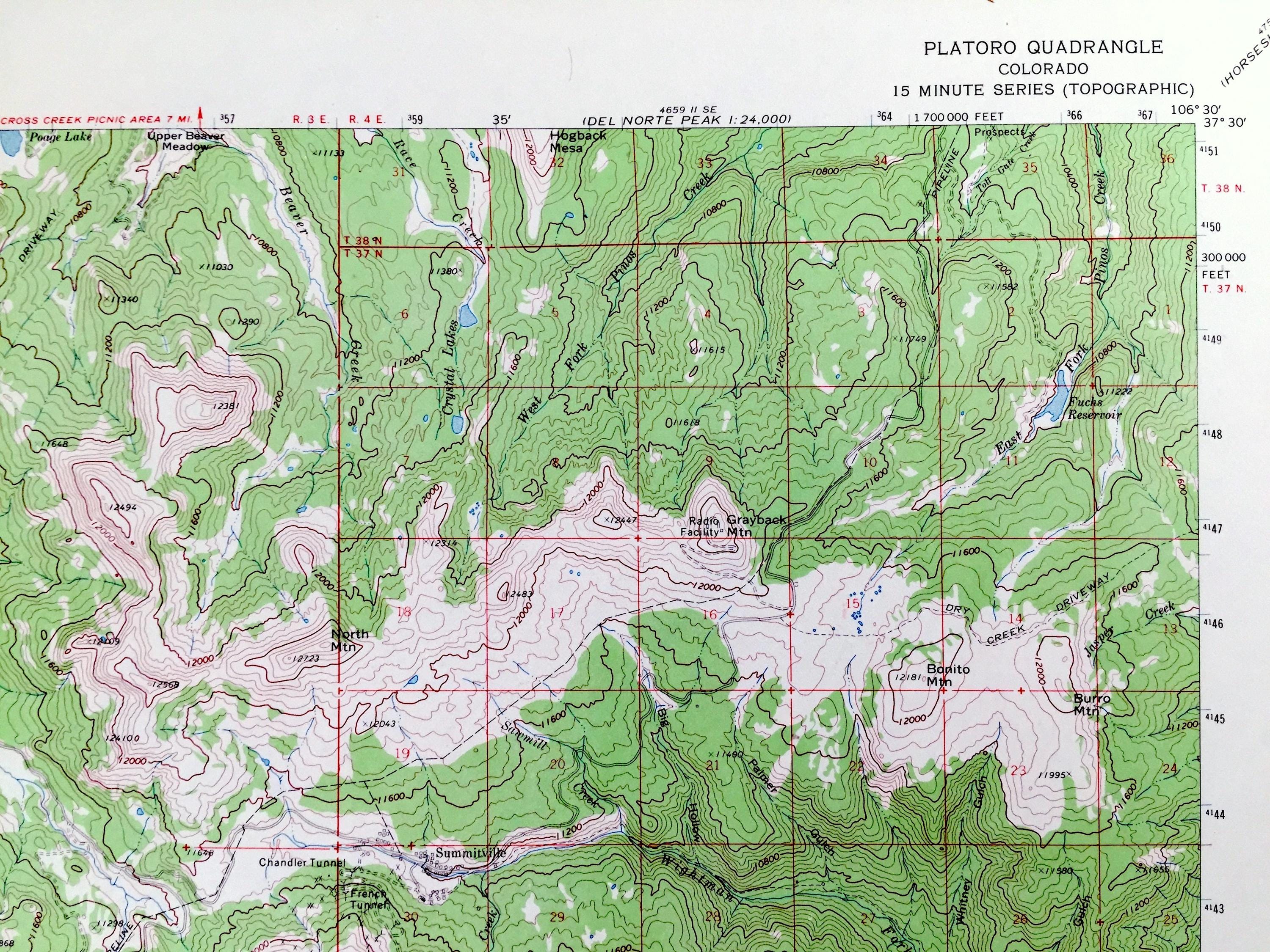 Antique Platoro, Colorado 1967 US Geological Survey Topographic  display picture 1