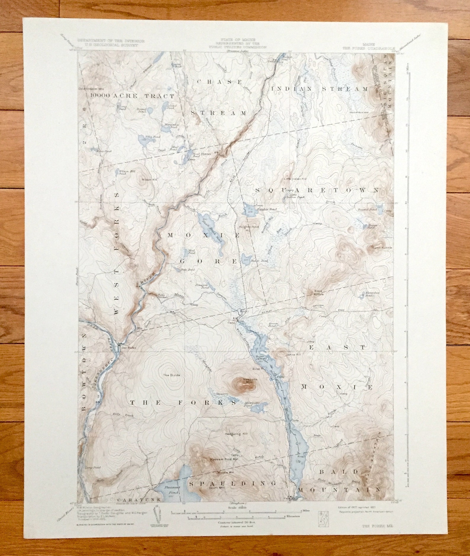 Antique the Forks Maine 1907 US Geological Survey Topographic Etsy