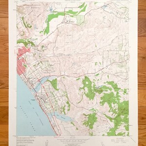 Antike San Luis Rey, Kalifornien 1948 US Geological Survey Topographische Karte – San Diego County, Camp Pendleton, Carlsbad, Oceanside, Vista CA