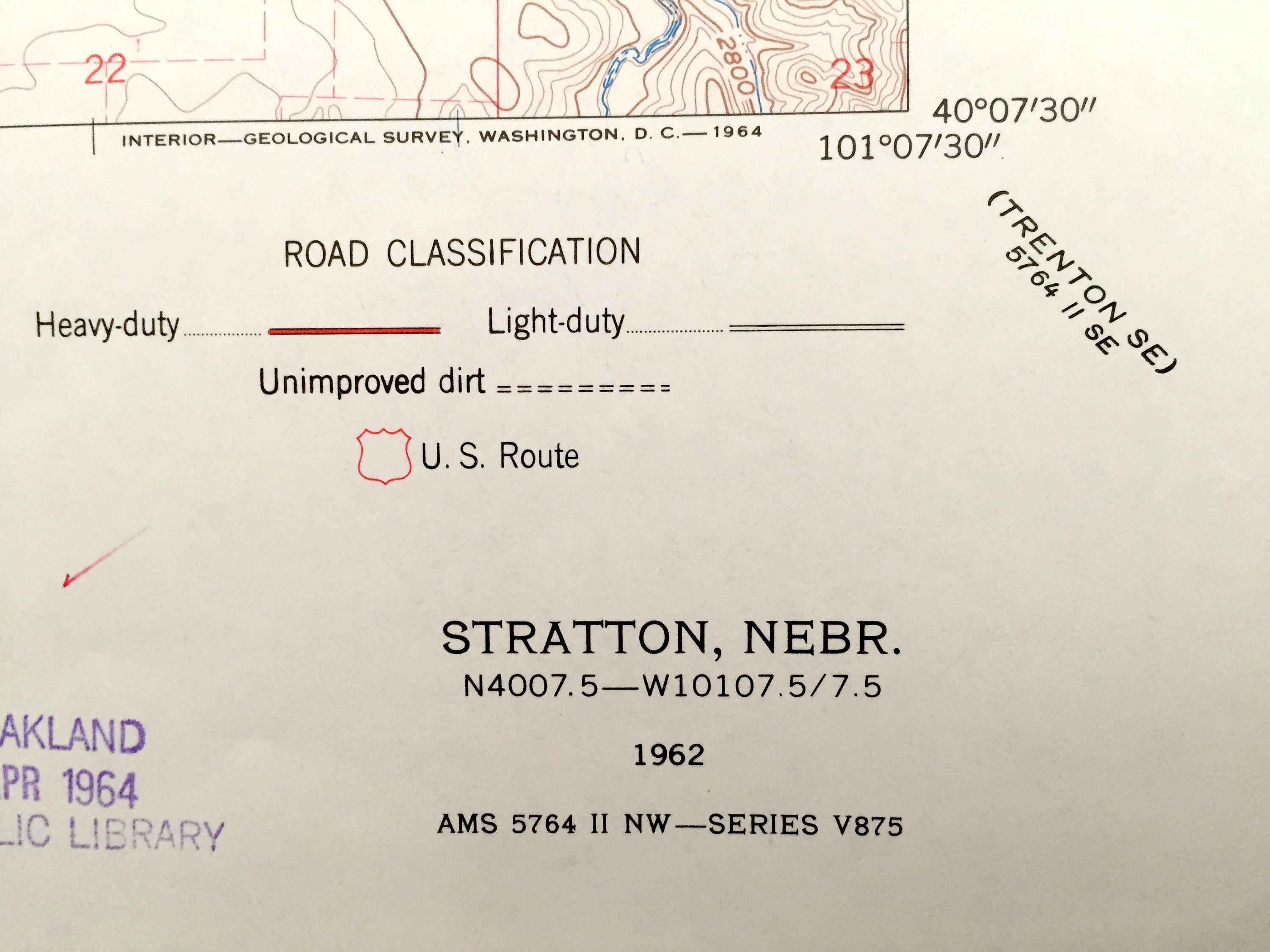 Antique Stratton Nebraska 1962 US Geological Survey Etsy