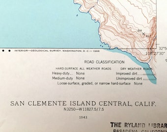 アンティーク サンクレメンテ島中央、カリフォルニア州 1943 年米国