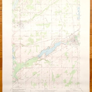 Antique Union City, Michigan 1982 US Geological Survey Topographic Map – Burlington, Athens, Sherwood, Union, Calhoun County, Branch County