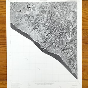Antique Laguna Beach, Californie 1974 US Geological Survey, carte orthophoto - Comté d'Orange, Newport Beach, Emerald Bay, Corona del Mar, Californie