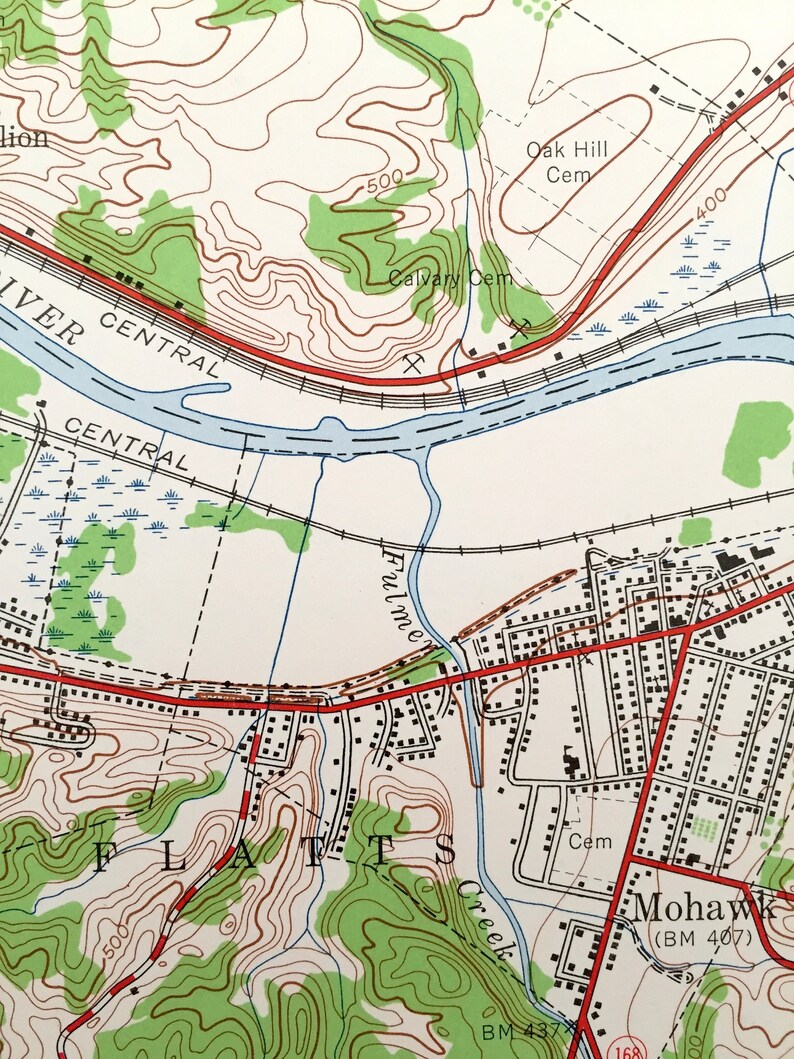 Antique Ilion New York 1943 US Geological Survey Topographic Etsy