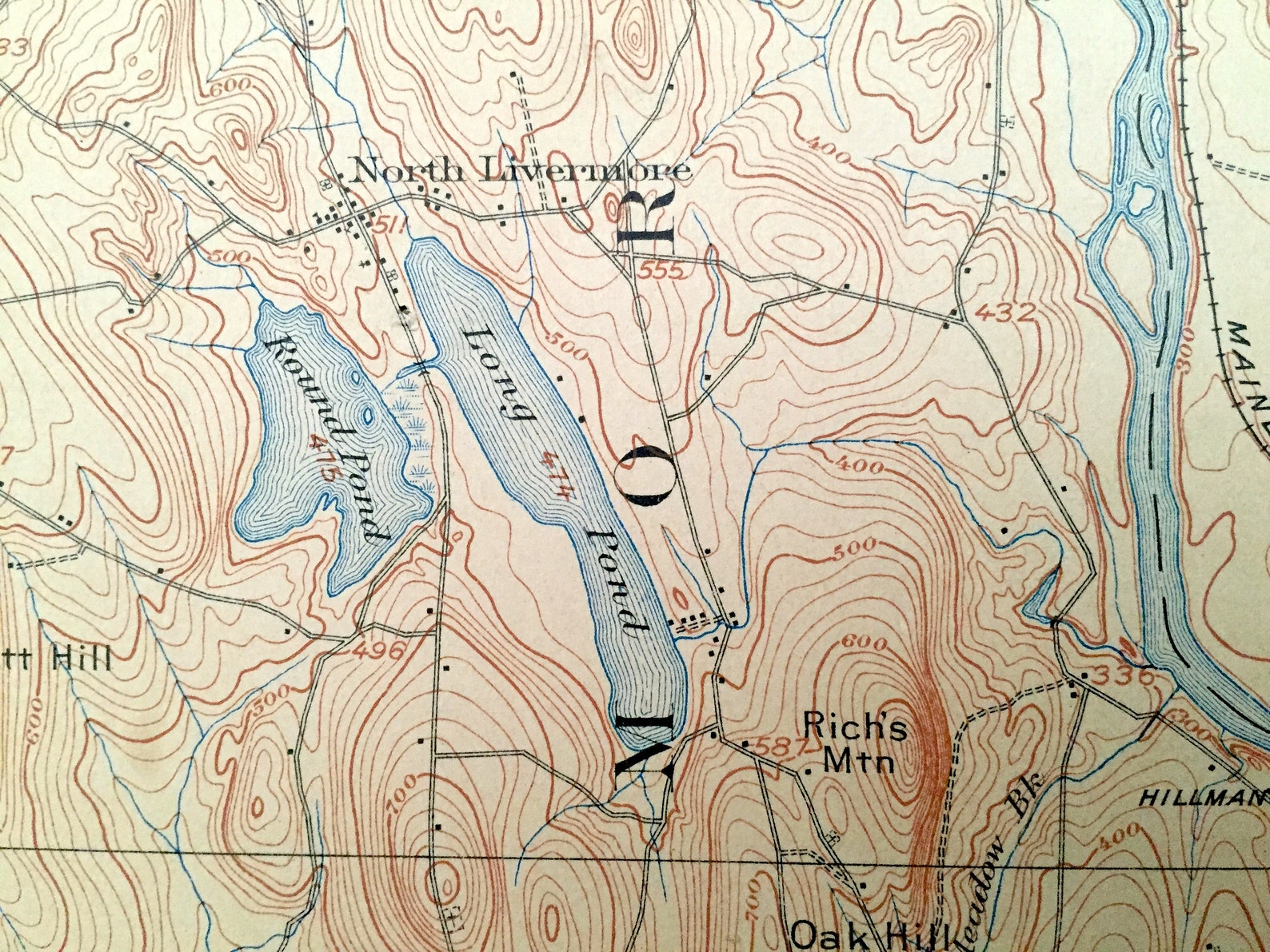 Antique Livermore Falls Maine 1912 US Geological Survey Etsy