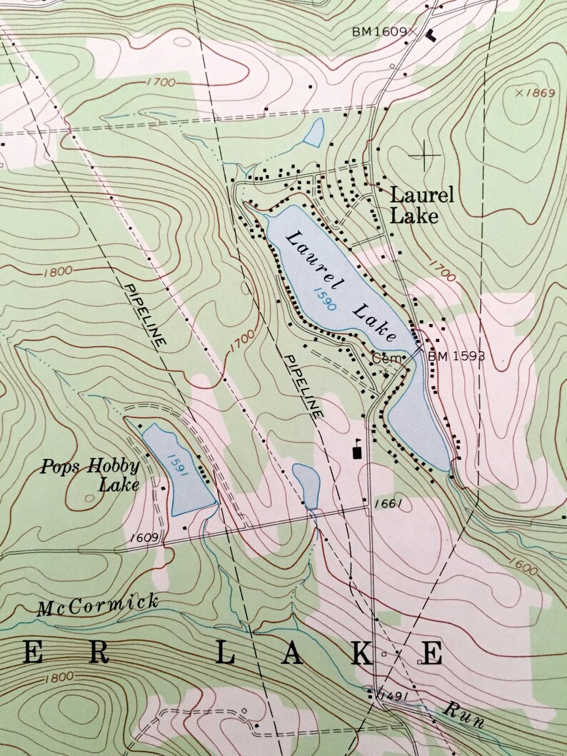 Antique Laurel Lake Pennsylvania & New York 1968 US Etsy