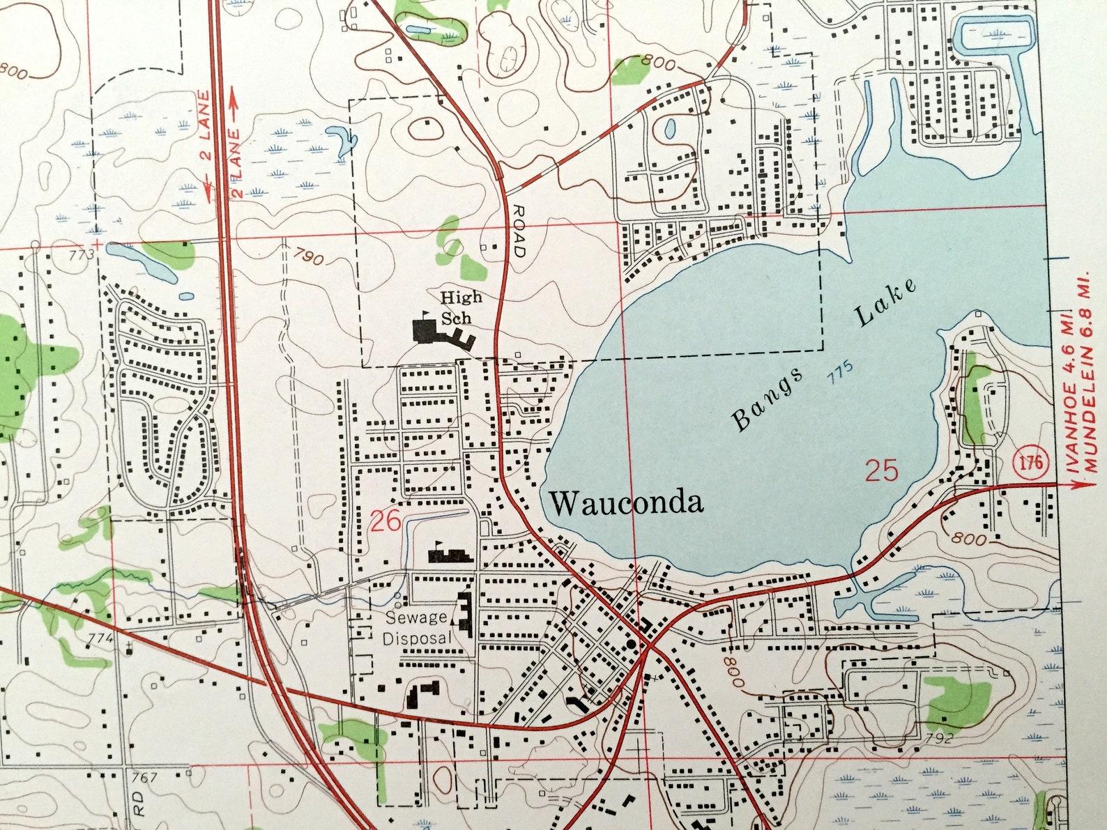 Antique Wauconda Illinois 1960 US Geological Survey Etsy