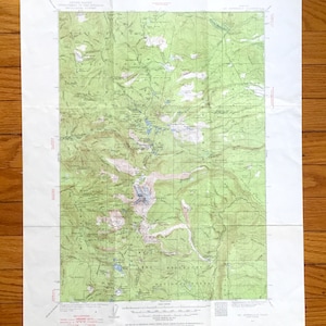 Antieke Mt Jefferson, Oregon 1927 US Geological Survey topografische kaart – Marion, Clackamas, Linn County, Mount Hood National Forest, OR, Mt
