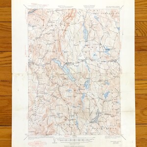 Antike Mascoma, New Hampshire 1932 US Geologische Dienst Topographische Karte - Enfield, Plainfield, Grantham, Canaan, Hannover, Springfield, NH