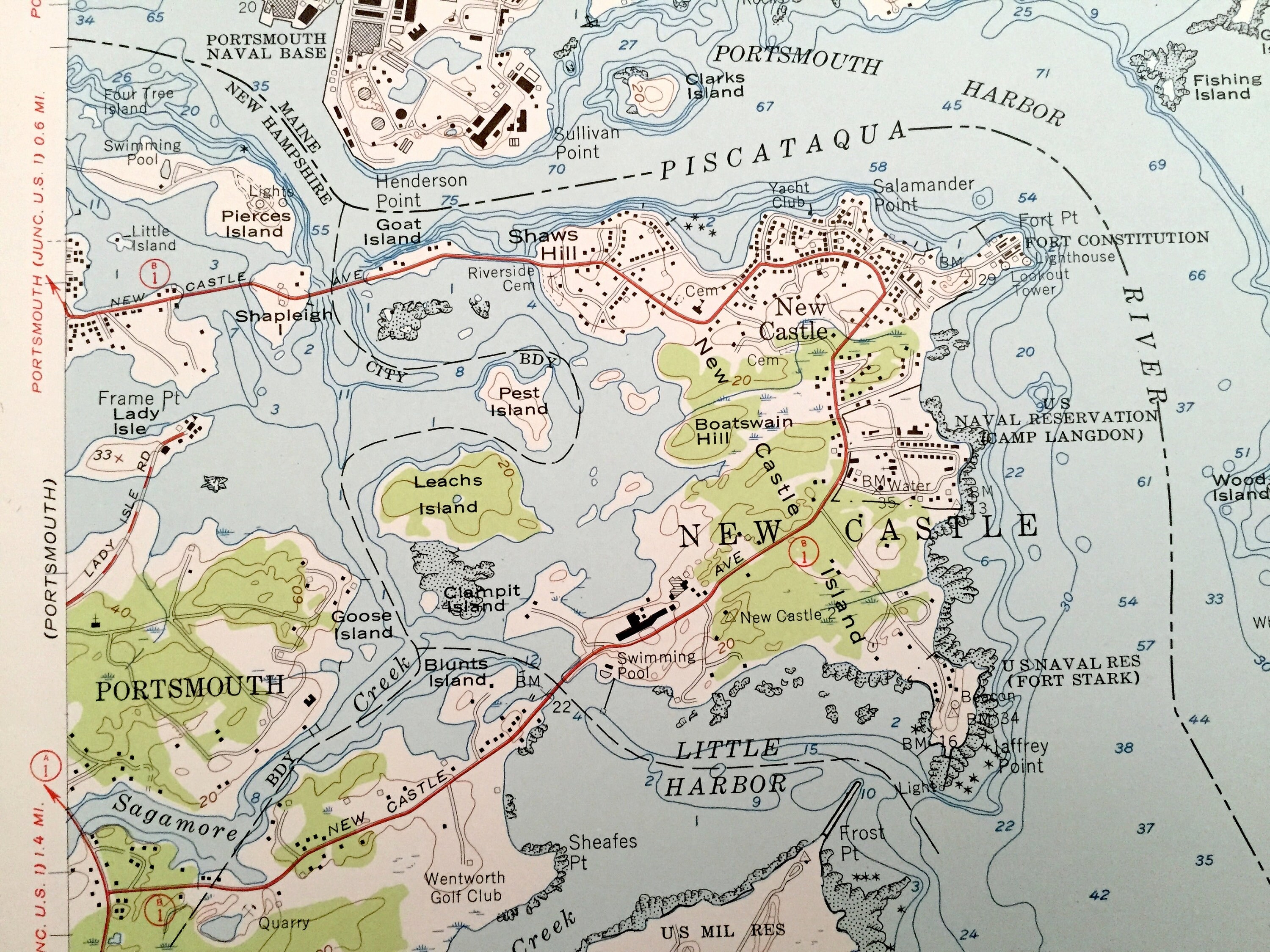 Antique Kittery Maine 1956 US Geological Survey Topographic | Etsy