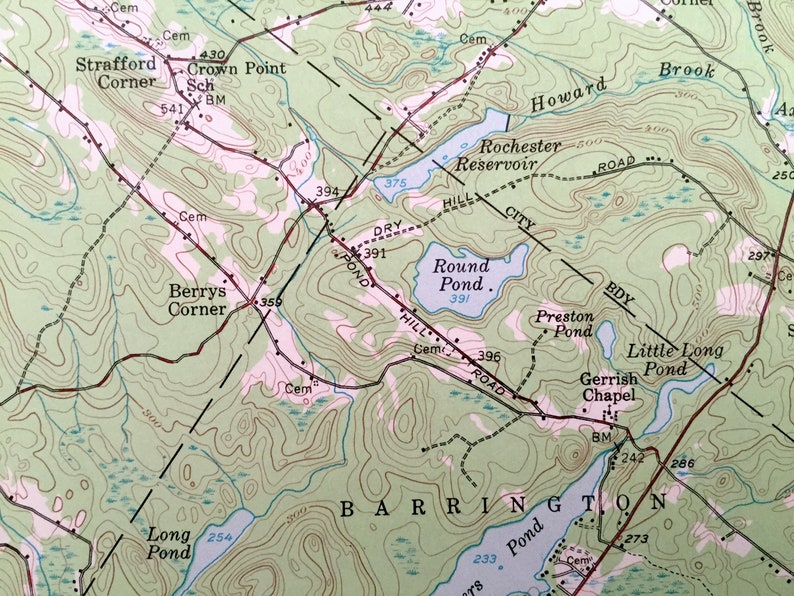 Antique Merrymeeting Lake New Hampshire 1957 US Geological Etsy
