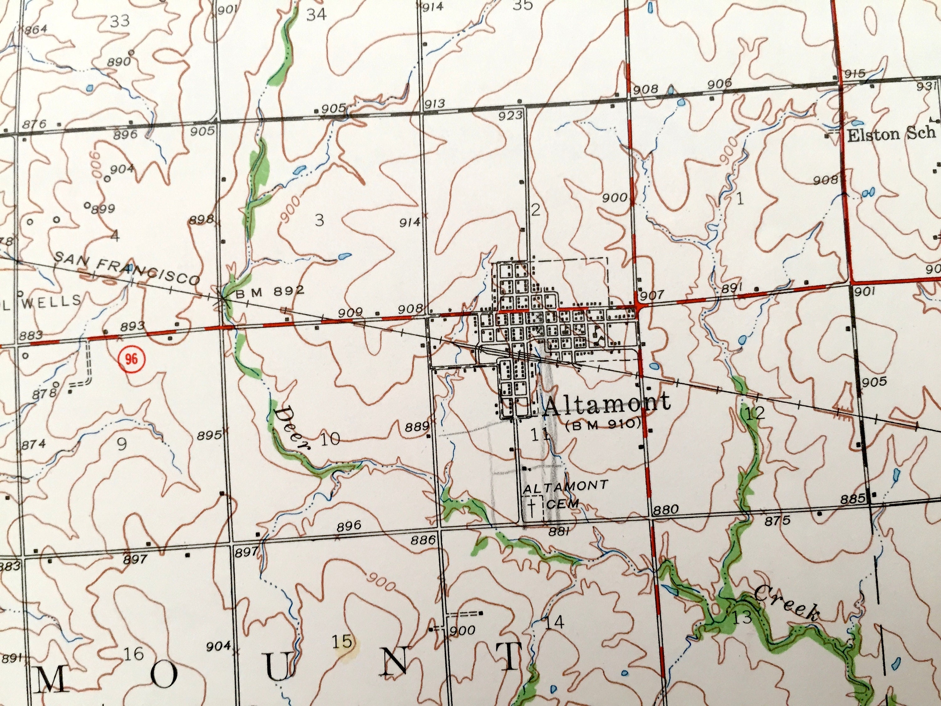 Antique Mound Valley Kansas 1946 US Geological Survey Etsy